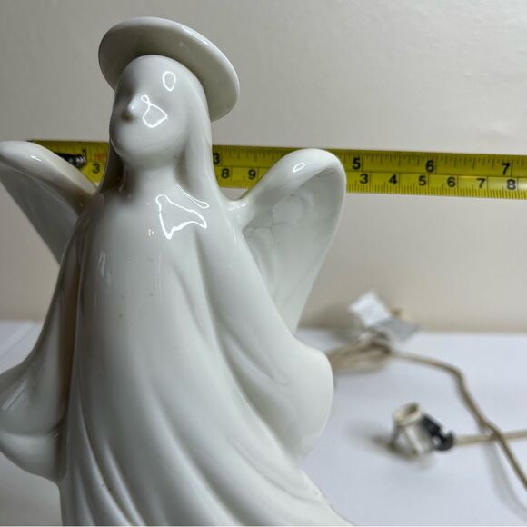 Vintage Ceramic Angel Night Light Bed Table Lamp 9.75 Inches White UNTESTED READ - Picture 12 of 14